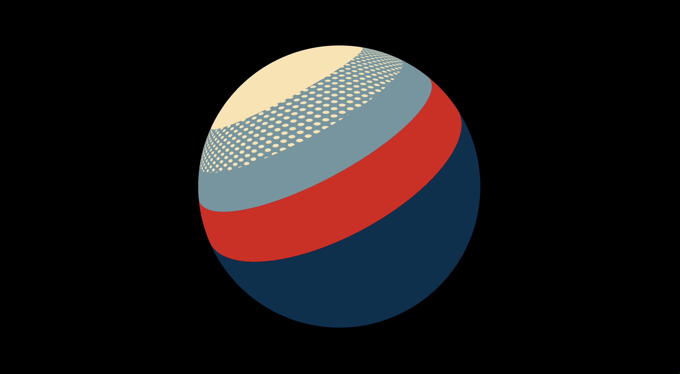 Sphere colored like the Obama Hope Poster